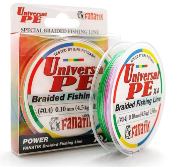 Шнур Fanatik Universal PE X4 150 m (#0,4) 0.10 mm 4.5 kg Varicoloured (UNPEX415004C)