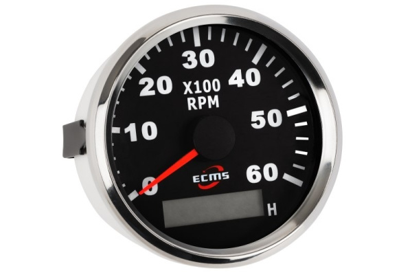 Тахометр з лічильником мотогодин ECMS PMH3-BS-6K, діаметр 85мм (900-00014)