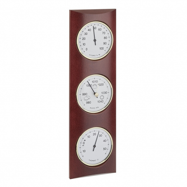 Метеостанція TFA "Classic" бук коричнево-червоний, d=81/81/81 мм, 350х105х40 мм (20102804)
