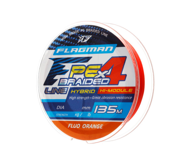 Шнур Flagman PE Hybrid F4 FluoOrange 135м