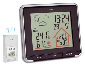 Метеостанція TFA "Life", 138x28x125 мм, чорний (35115301)