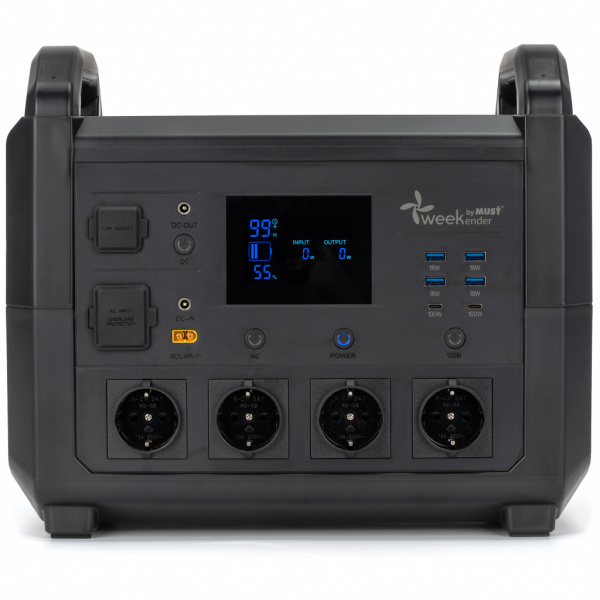 Зарядна станція Weekender by Must HBP1500 1485WH LiFePO4 кількість циклів 5000 + ліхтар (HBP1500)