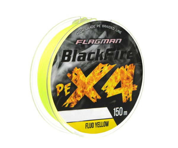 Шнур Flagman Blackfire PE X-4 150м Fluo Yellow