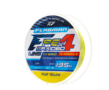 Шнур Flagman PE Hybrid F4 FluoYellow 135m 