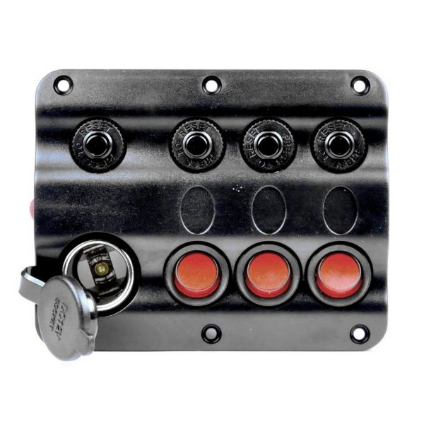 Панель AAA на 3 перемикачі + прикурювач (10027-BK)