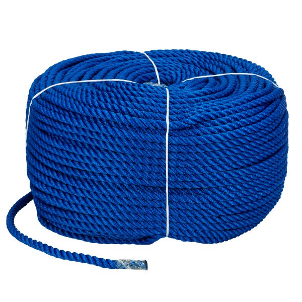 Мотузка Victory Polyester 3 strand rope 10mm*200m blue (10mm 200m blue)