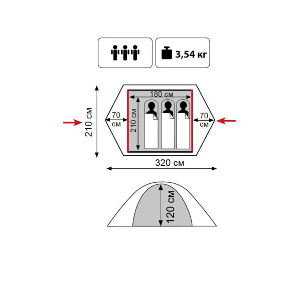 Намет Tramp Lite Tourist 3 олива (TLT-002-olive)
