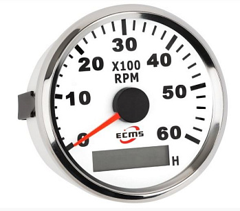 Тахометр з лічильником мотогодин ECMS PMH3-WS-6K, діаметр 85мм (900-00011)