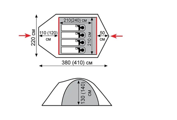 Намет Tramp Mountain 4 (V2) (TRT-024)