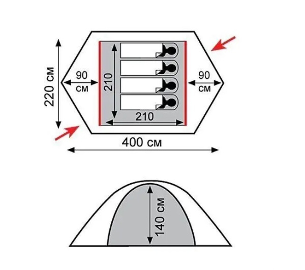 Намет Tramp Rock 4 (V2) Зелений (TRT-029-green)