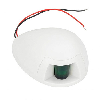 Навігаційний вогонь AAA зелений LED корпус білий (00081-LD)