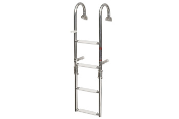 Сходи AquaLand складні з поручням, нержавіюча сталь, 2+2 сходинки (1101051)