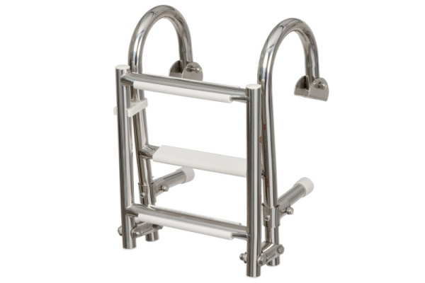 Сходи AquaLand складні з поручням, нержавіюча сталь, 1+2 сходинки (1101050)