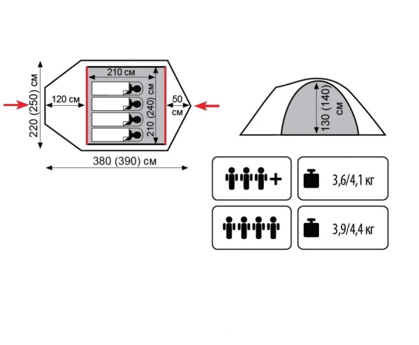 Намет Tramp Lite Camp 4 олива (TLT-022.06-olive)