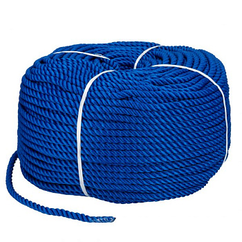 Мотузка Victory Polyester 3 strand rope 12mm*200m blue (12mm 200m blue)